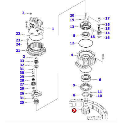 Cat320c van de Schacht320c Schommeling 148-4636 van Graafwerktuigswing motor pinion de Versnellingsbakschacht