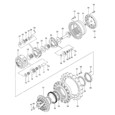 Van de de Schachtschommeling van graafwerktuigswing motor pinion de Versnellingsbakschacht 320C 148-4636 Cat320c